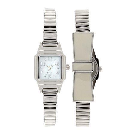 Womens Stretch Bow Square Case Watch
