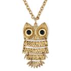 Arizona Layered Owl Gold-tone Pendant Necklace