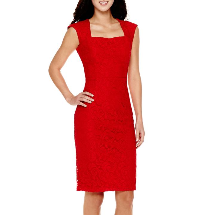 Liz Claiborne Sleeveless Lace Sheath Dress