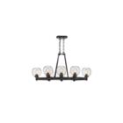 Galveston 8-light Linear Pendant In Rubbed Bronzewith Seeded Glass
