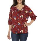 A.n.a 3/4 Sleeve Ruffle Floral Peasant Top