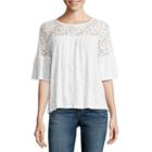 A.n.a 3/4 Sleeve Round Neck Knit Blouse