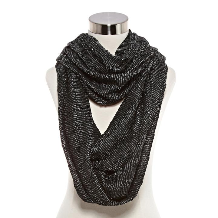 Diamond-pattern Metallic Scarf