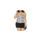 Fashion To Figure Elsie Floral Lace Zip-up Corset Tube Top-plus