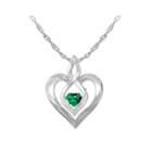 Love In Motion&trade; Simulated Emerald And Diamond-accent Heart Pendant Necklace