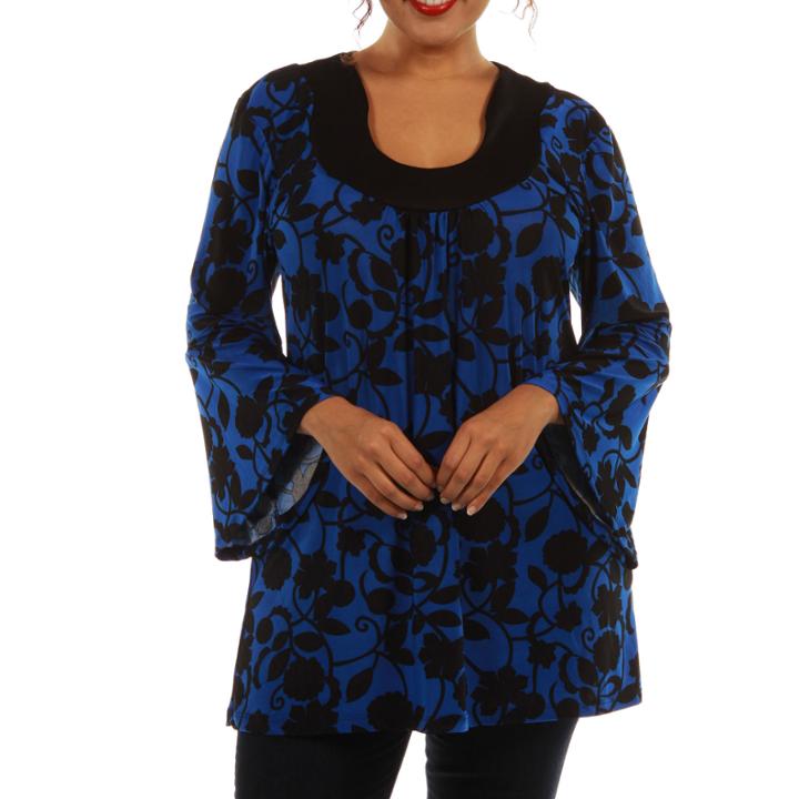 24/7 Comfort Apparel European Vogue Tunic Top Plus