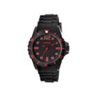 Crayo Unisex Fierce Black & Red Strap Watch
