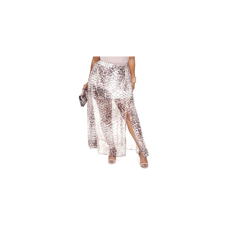 Fashion To Figure Andie Leopard Print Maxi Skirt - Plus