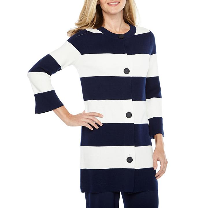 Black Label By Evan-picone3/4 Sleeve Cardigan