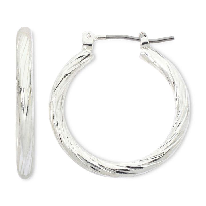 Mixit Small Diamond-cut Hoop Earrings