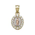 Tesoro&trade; Cubic Zirconia 14k Tri-color Gold Our Lady Of Guadalupe Pendant