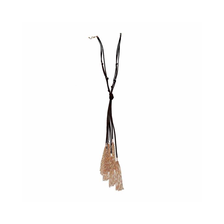 Mixit&trade; Suede Gold-tone Tassel Necklace