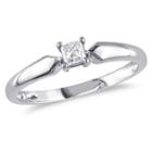 Womens 1/5 Ct. T.w. Princess White Diamond 10k Gold Solitaire Ring