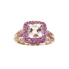 Limited Quantities Cushion-cut Genuine Morganite And Pink Sapphire Ring