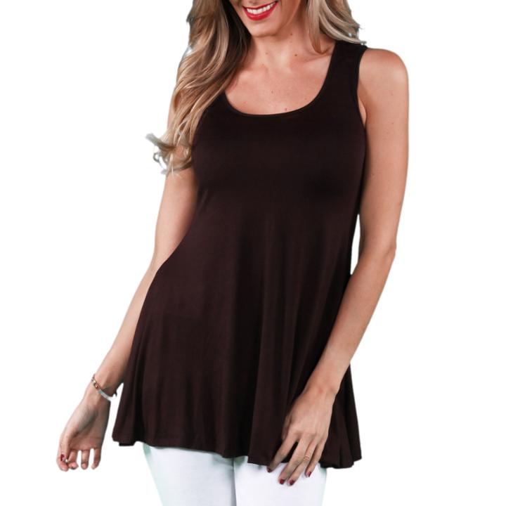 24/7 Comfort Apparel Sleeveless Tunic Knit Tank Top