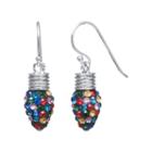 Sparkle Allure Tree Bulb Multi Color Crystal Silver Over Brass Drop Earrings