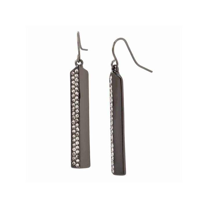 Worthington Line Half Pave Hem Earrings