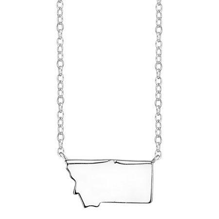 Footnotes Sterling Silver Montana State Necklace