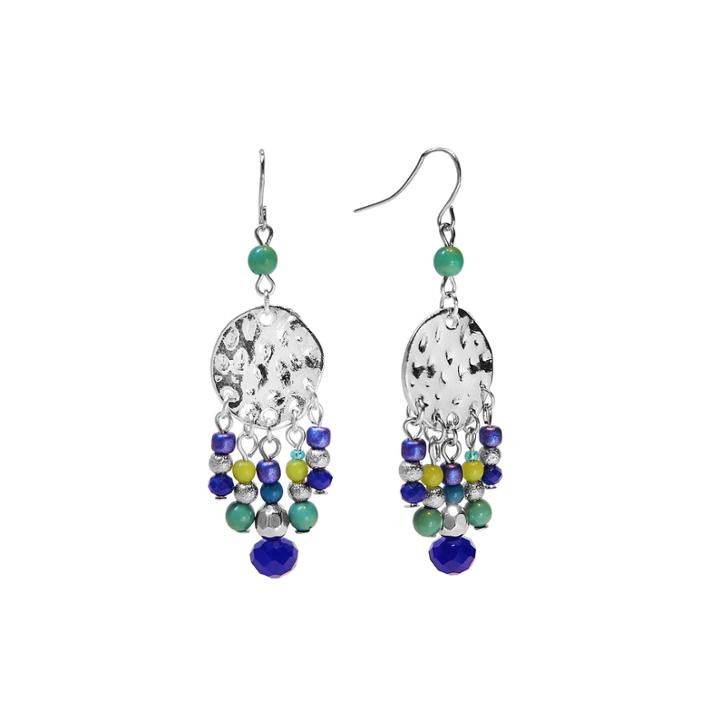 Studio By Carol Silver-tone Disc Fringe Earrings