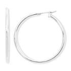 Sensitive Ears Silver-tone Hoop Earrings