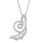 Cubic Zirconia Snake Pendant Sterling Silver Necklace