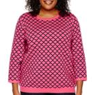 Liz Claiborne 3/4-sleeve Lattice Sweater - Plus