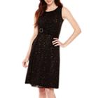 Perceptions Sleeveless Glitter Lace Fit-and-flare Dress