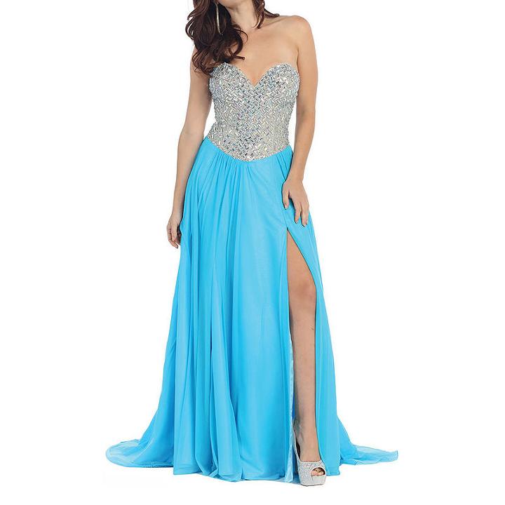 Sexy Strapless Prom Dress With Lace Up Back