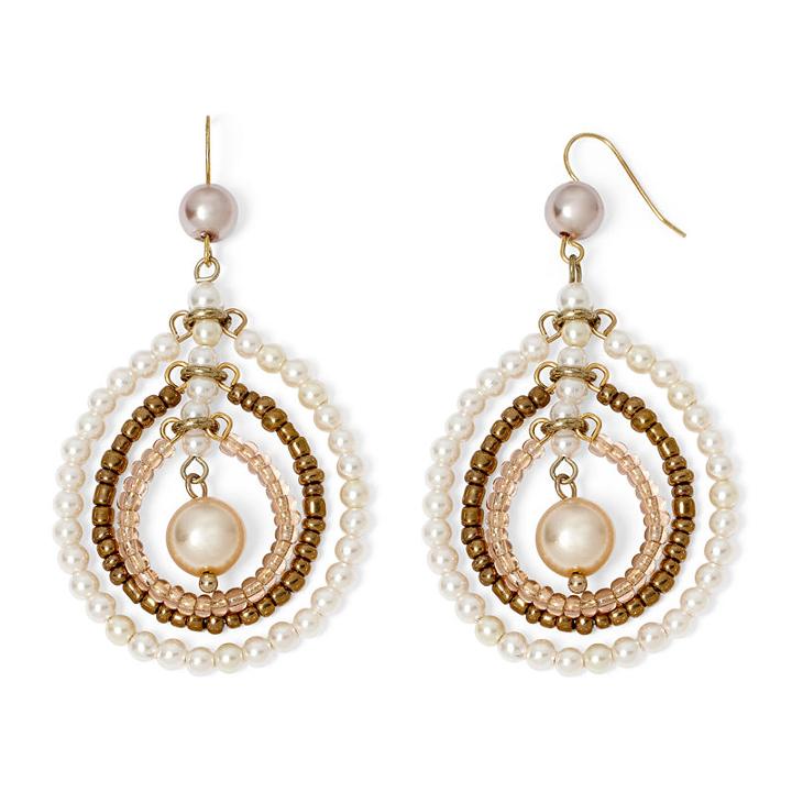 Aris By Treska Simulated Pearl Teardrop Drop Earrings