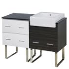 48.75-in. W Floor Mount White-dawn Grey Vanity Setfor 1 Hole Drilling Black Galaxy Top