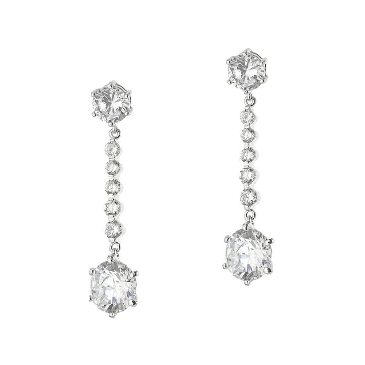 Cz By Kenneth Jay Lane Round Linear Drop Earrings