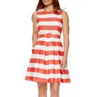 R & K Originals Sleeveless Stripe Fit-and-flare Dress