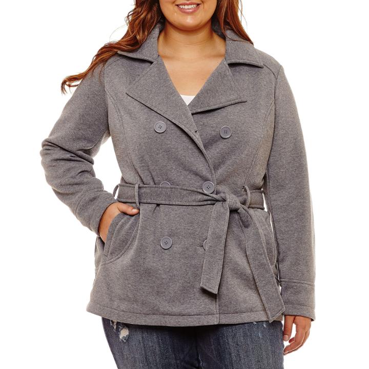Jou Jou Lightweight Belted Peacoat-juniors Plus