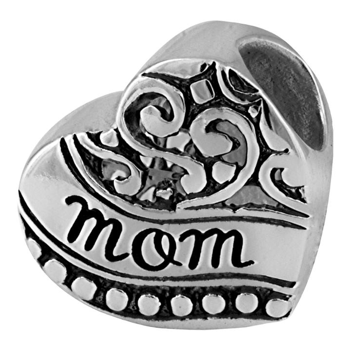 Forever Moments&trade; Oxidized Mom Heart Charm Bracelet Bead
