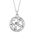 Footnotes Sterling Silver With Rose-tone Flash Gold Plating Family Pendant Necklace
