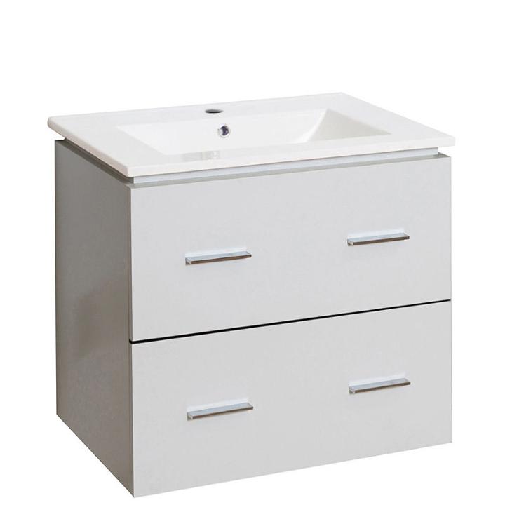 23.75-in. W Wall Mount White Vanity Set For 1 Holedrilling