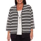 Alfred Dunner Wrap It Up 3/4 Sleeve Layered Top Plus