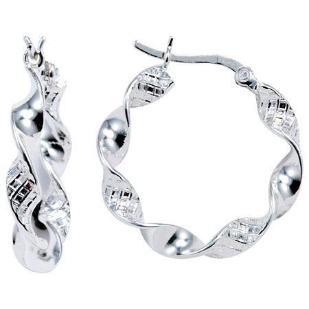 Twist Hoop Earrings Sterling Silver