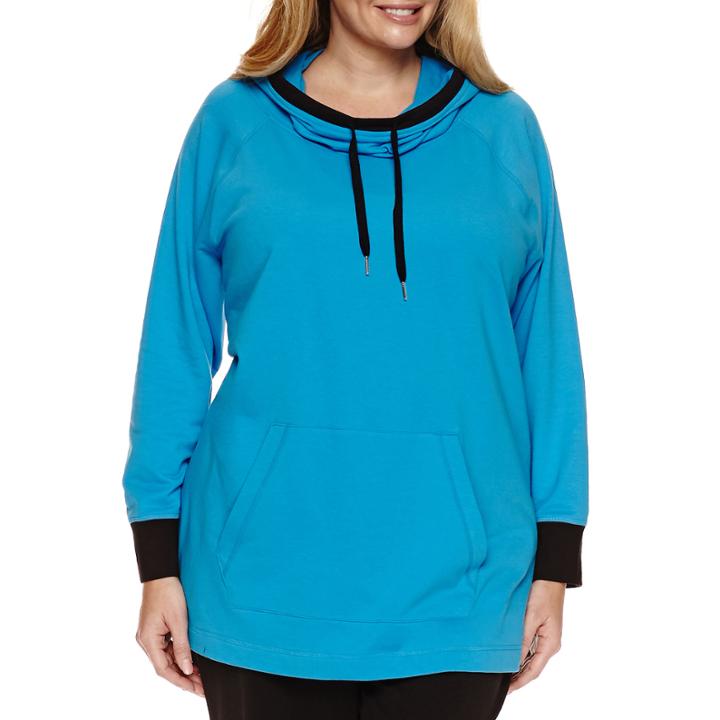 Liz Claiborne Long Sleeve Knit Hoodie Plus