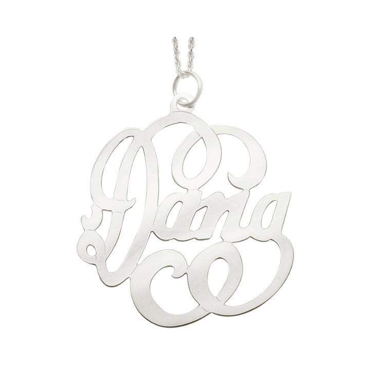 Personalized Sterling Silver Swirl Name Necklace