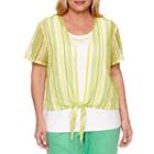 Alfred Dunner Short Sleeve Layered Top Plus