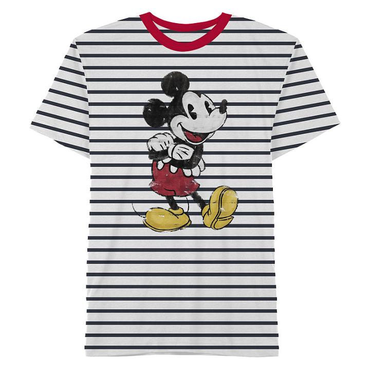 Mickey Mouse Striped Graphic Tee