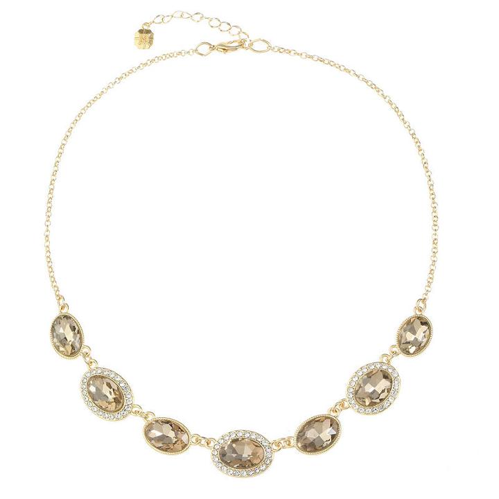 Monet Jewelry Womens Brown Pear Collar Necklace
