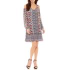 Nicole By Nicole Miller Long Sleeve Geometric Sheath Dress