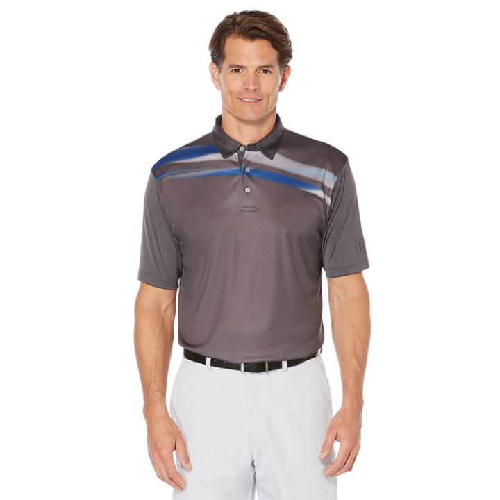 Pga Tour Easy Care Short Sleeve Stripe Polo Shirt