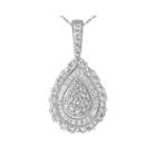1 Ct. T.w. Diamond 14k White Gold Pear-shaped Pendant Necklace
