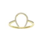 1/7 Ct. T.w. Diamond 10k Yellow Gold Over Sterling Silver Horseshoe Ring