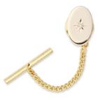 Gold-plated Polished Tie Tack With Star And Diamond Accent