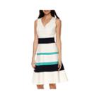 Black Label By Evan-picone Sleeveless Stripe Fit-and-flare Dress