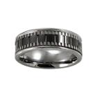 Mens Stainless & Ceramic Textured Wedding Band